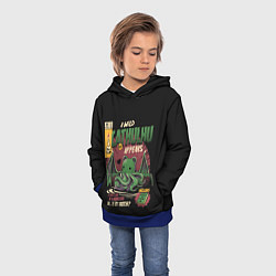 Толстовка-худи детская Кот Ктулху, цвет: 3D-синий — фото 2