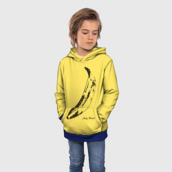 Толстовка-худи детская Энди Уорхол - Банан, цвет: 3D-синий — фото 2
