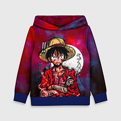 Толстовка-худи детская Луффи One Piece Большой куш, цвет: 3D-синий