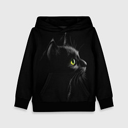 Толстовка-худи детская Черный кот, цвет: 3D-черный