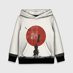 Толстовка-худи детская Самурай на коне, цвет: 3D-черный