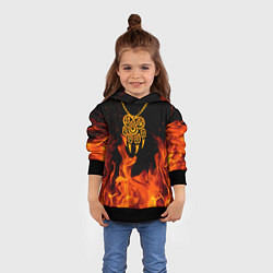 Толстовка-худи детская ПЕЧАТЬ ВЕЛЕСА КУЛОН, цвет: 3D-черный — фото 2