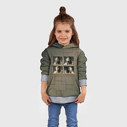 Толстовка-худи детская Амели Малина, цвет: 3D-меланж — фото 2