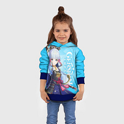 Толстовка-худи детская Genshin Impact, Аяка, цвет: 3D-синий — фото 2