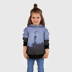 Толстовка-худи детская СИРЕНОГОЛОВЫЙ У ДОМА, цвет: 3D-черный — фото 2