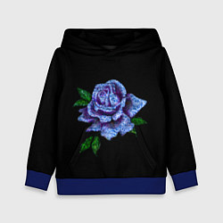 Толстовка-худи детская Сапфировая роза, цвет: 3D-синий
