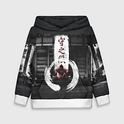 Толстовка-худи детская Самурай Призрак Цусимы Z, цвет: 3D-белый