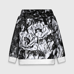 Детская толстовка Черно-белый узор Маки