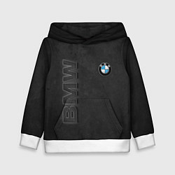 Толстовка-худи детская BMW LOGO AND INSCRIPTION, цвет: 3D-белый