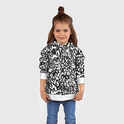 Толстовка-худи детская Graffiti black on white, цвет: 3D-белый — фото 2