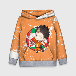 Толстовка-худи детская Nishinoya Yuo Haikyu Волейбол Z, цвет: 3D-меланж