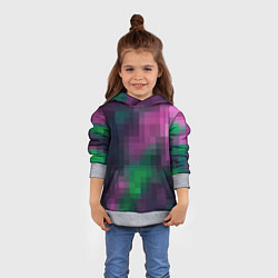 Толстовка-худи детская Разноцветный геометрический уз, цвет: 3D-меланж — фото 2