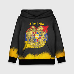 Толстовка-худи детская Yellow and Black Armenia, цвет: 3D-черный