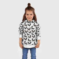 Толстовка-худи детская Летучие мыши, цвет: 3D-белый — фото 2