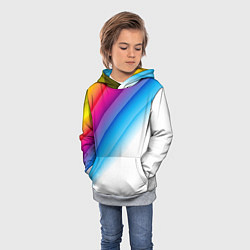 Толстовка-худи детская РАДУЖНЫЕ ПОЛОСЫ RAINBOW Z, цвет: 3D-меланж — фото 2