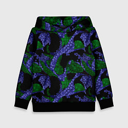 Толстовка-худи детская Абстрактный темный в горох, цвет: 3D-черный