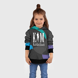 Толстовка-худи детская Ким Кардашьян, цвет: 3D-черный — фото 2