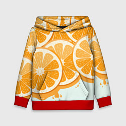 Толстовка-худи детская АПЕЛЬСИН ORANGE, цвет: 3D-красный