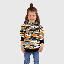 Толстовка-худи детская Тигровый камуфляж, цвет: 3D-черный — фото 2