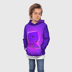 Толстовка-худи детская ROBLOX NEON LOGO РОБЛОКС, цвет: 3D-белый — фото 2