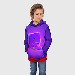 Толстовка-худи детская ROBLOX NEON LOGO РОБЛОКС, цвет: 3D-красный — фото 2