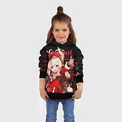 Толстовка-худи детская Кли, Genshin Impact, цвет: 3D-черный — фото 2