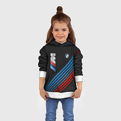 Толстовка-худи детская BMW STRIPE, цвет: 3D-белый — фото 2