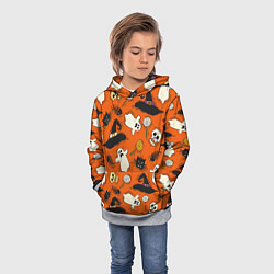 Толстовка-худи детская Хэллоуинские шалости, цвет: 3D-меланж — фото 2