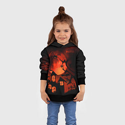 Толстовка-худи детская Красная луна на Хэллоуин, цвет: 3D-черный — фото 2