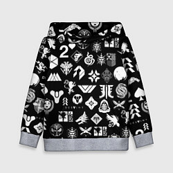 Толстовка-худи детская DESTINY 2 PATTERN GAME LOGO ДЕСТИНИ 2 ПАТТЕРН СИМВ, цвет: 3D-меланж