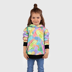 Толстовка-худи детская Цветные пластыри, цвет: 3D-черный — фото 2