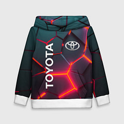 Толстовка-худи детская TOYOTA 3D NEON ТОЙОТА 3Д ПЛИТЫ НЕОН, цвет: 3D-белый