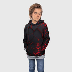Толстовка-худи детская Адские 3D плиты 3Д геометрия плиты, цвет: 3D-меланж — фото 2