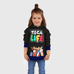 Толстовка-худи детская Toca Life: Friends, цвет: 3D-синий — фото 2