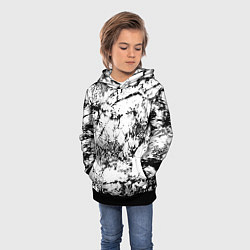 Толстовка-худи детская Эффект линогравюры, цвет: 3D-черный — фото 2