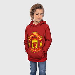 Толстовка-худи детская Manchester United F C, цвет: 3D-красный — фото 2