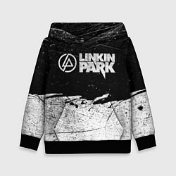 Толстовка-худи детская Линкин Парк Лого Рок ЧБ Linkin Park Rock, цвет: 3D-черный