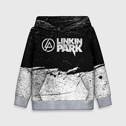 Толстовка-худи детская Линкин Парк Лого Рок ЧБ Linkin Park Rock, цвет: 3D-меланж