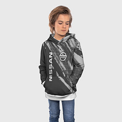 Толстовка-худи детская Nissan Car Ниссан, цвет: 3D-белый — фото 2