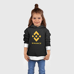 Толстовка-худи детская БИНАНС ЛОГО CARBON BINANCE LOGO, цвет: 3D-белый — фото 2