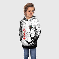 Толстовка-худи детская Берсерк: Гранж, цвет: 3D-черный — фото 2
