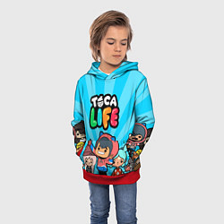Толстовка-худи детская Toca Life: Friends, цвет: 3D-красный — фото 2