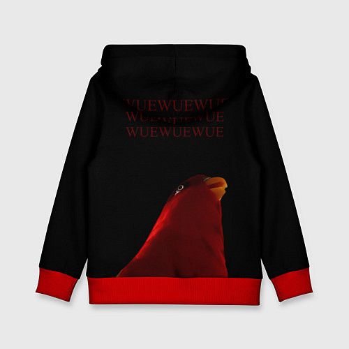 Детская толстовка Красный попугай Red parrot / 3D-Красный – фото 2