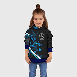 Толстовка-худи детская Mercedes AMG Осколки стекла, цвет: 3D-синий — фото 2