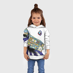Толстовка-худи детская Бэха в стиле поп-арт, цвет: 3D-белый — фото 2