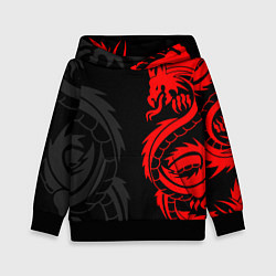 Толстовка-худи детская КРАСНЫЙ ДРАКОН ТАТУ RED DRAGON TATTOO, цвет: 3D-черный
