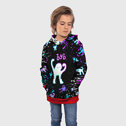 Толстовка-худи детская КОТ ЪУЪ СЪУКА NEON, цвет: 3D-красный — фото 2