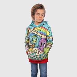 Толстовка-худи детская All you need is The Beatles, цвет: 3D-красный — фото 2