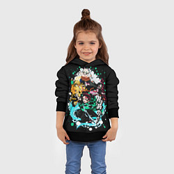 Толстовка-худи детская Клинок рассекающий демонов главные герои, цвет: 3D-черный — фото 2