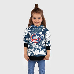 Толстовка-худи детская Коламбус Блю Джекетс, Columbus Blue Jackets, цвет: 3D-черный — фото 2